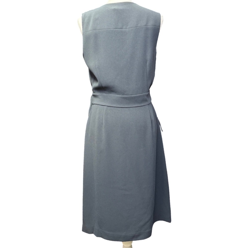 Polo Ralph Lauren Wrap Dress Slate Blue Gray Sleeveless‎ Belted 6 NWT - Picture 3 of 9